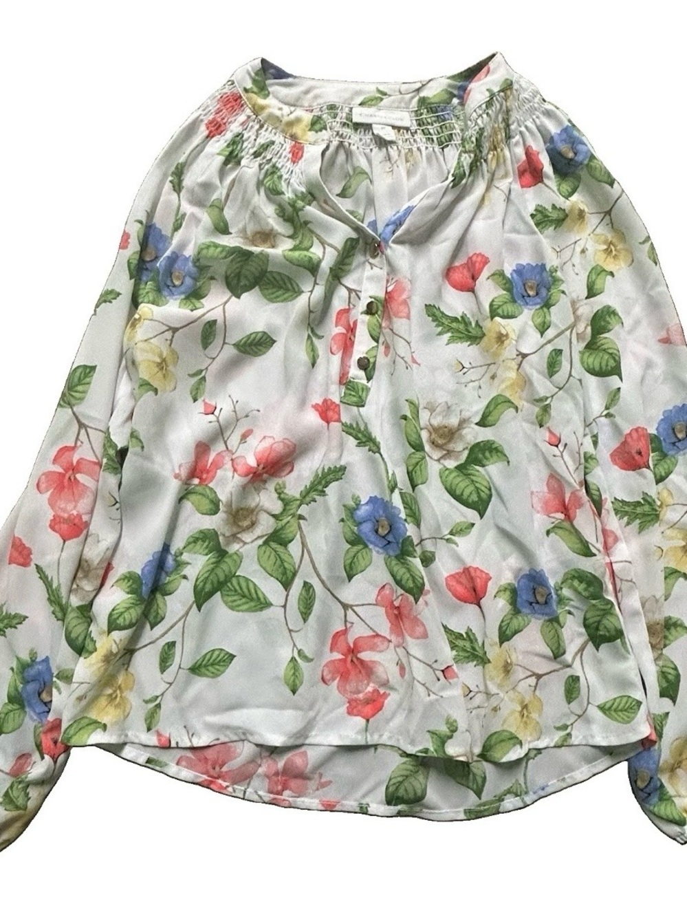 Women’s Charter Club Long Sleeve Floral Blouse Size Small